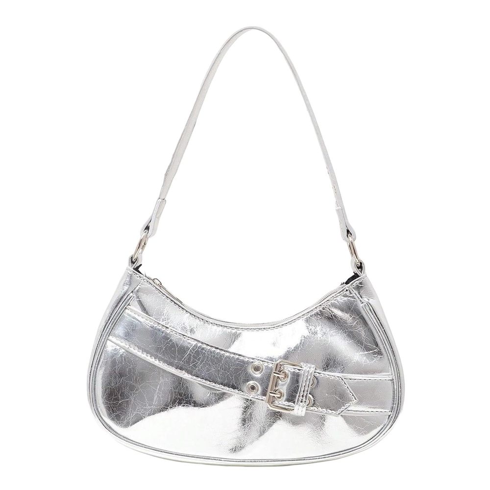 Pleated Zier Studded Hobo Bags Pu Leather Clutch Shoulder Strap :]